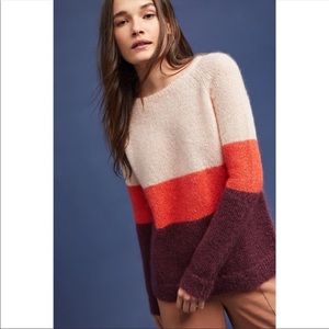 Anthropologie Needle Louise Mohair Striped Sweater
